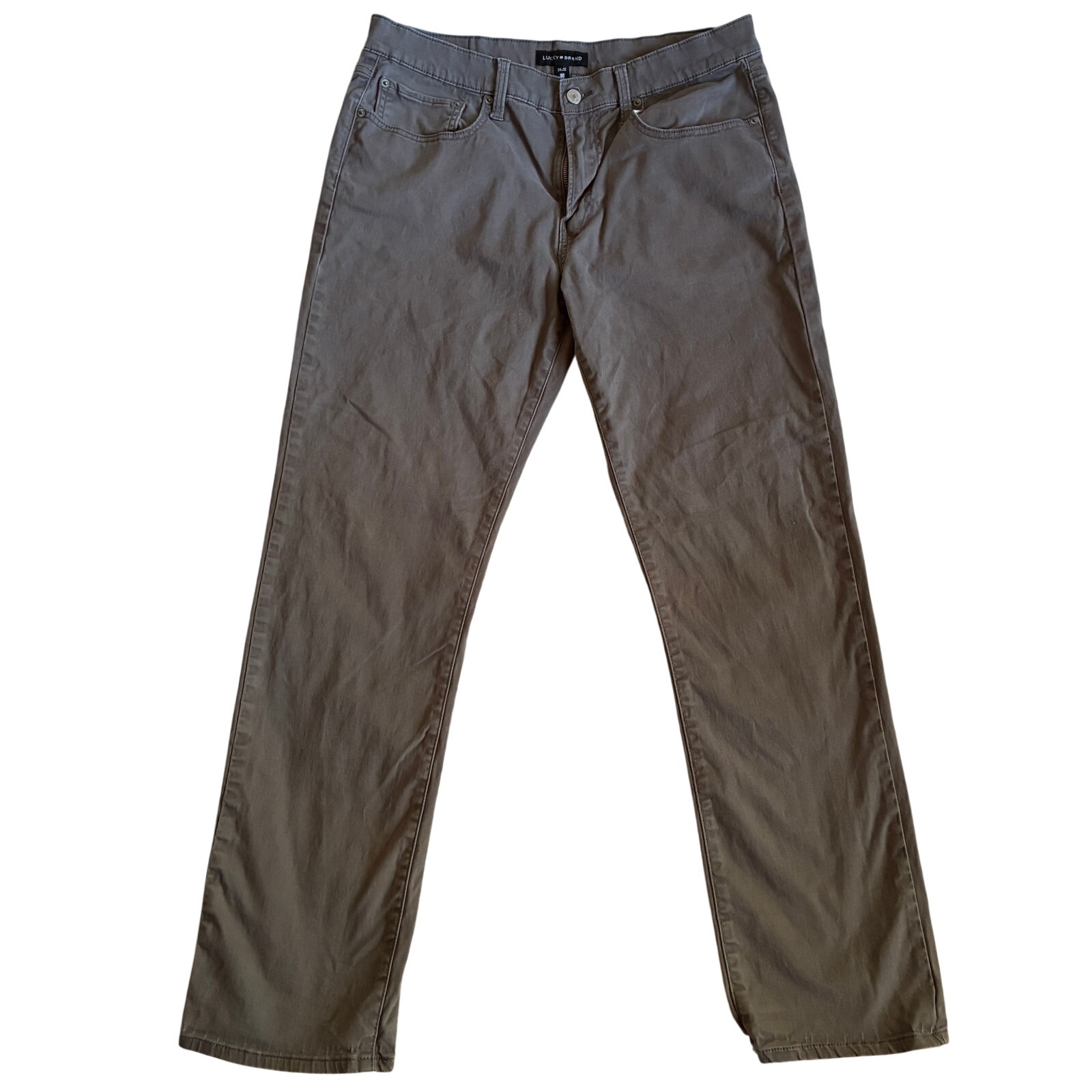 Lucky Brand 223 Straight Jeans Mens 34x32 Gray Advance Stretch Mid Rise Casual